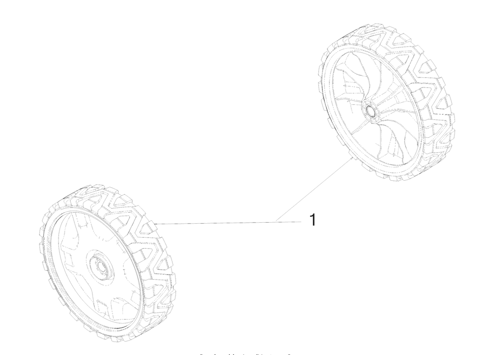 Wheels Diagram and Parts List for SC100 (11AA9M5709)(2017) Cub Cadet Lawn Mower
